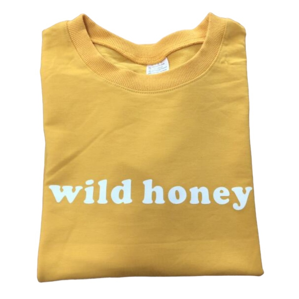 Indy Brand Small Womens Wild Honey Crewneck Sweatshirt Sweater Size Large Yellow
